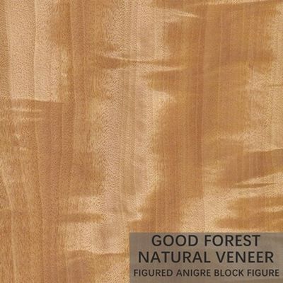 Naturel Anigre Ahşap Kaplama Levhalar Özel Desenli Grenli Kırmızı Renk