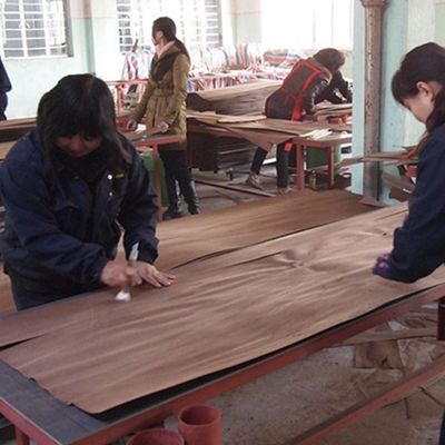 Mühendislik Ahşap Finer Padouk Düz Taneler Dilimleme Teknikleri Kabine Yüzü için 0,5 mm Kalınlık