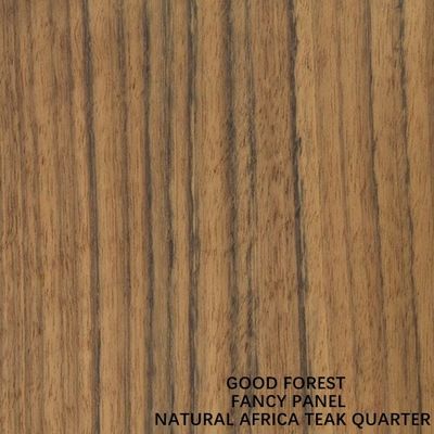 Yüzlü Doğal Afrika Tik Çeyrek Ahşap Kaplama Fantezi Kontrplak 2440/2745mm İç Kapılar İçin Uzunluk