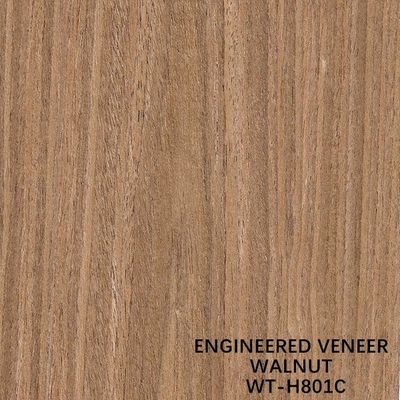 Kapılar ve Pencereler İçin Sulandırılmış Ceviz Ahşap Kaplama Düz Kesim Taç Tahıl 0.15-0.55mm Kalınlık
