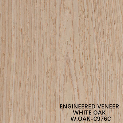Rekonstitütif Dekoratif Mühendislik Ahşap Finer Beyaz Meşe 976C Taç Tanesi 0.15-0.55mm