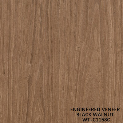 Yeniden Yapılmış Ahşap Finer Ceviz Düz Kesilmiş Taç Tanesi 0.15-0.6mm Kahverengi Kapı için