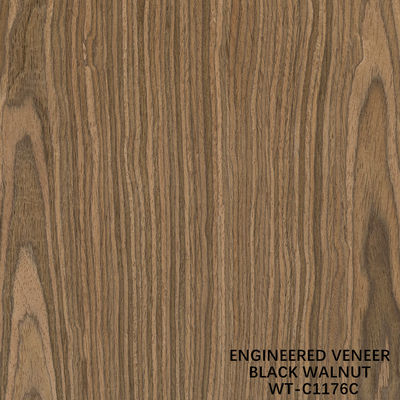 Yeniden Yapılmış Ahşap Finer Ceviz Flat Cut Crown Grain 0.15-0.6mm Kahverengi Kapı için WT-C928C/1158C/1170C/1176C