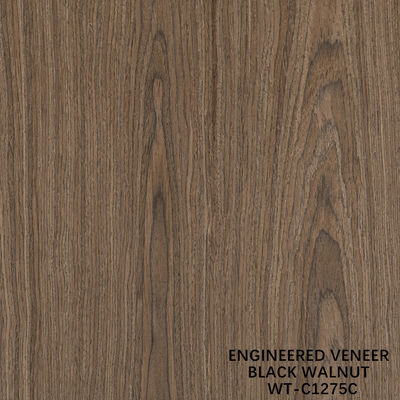 Yapay Doğal Ahşap Finer Crown Cut Walnut Standart Boyut 2500*640 İç mekan dekoratif tahta için