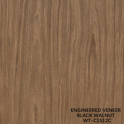 Yapay Doğal Ahşap Finer Crown Cut Walnut Standart Boyut 2500*640 İç mekan dekoratif tahta için