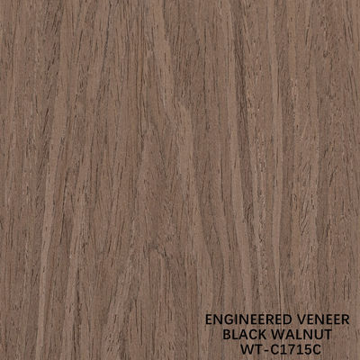 Yapay Doğal Ahşap Finer Crown Cut Walnut Standart Boyut 2500*640 İç mekan dekoratif tahta için