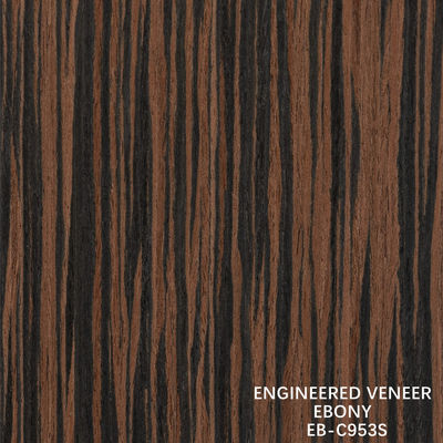 Recon Ebony Wood Veneer Slice Cut Düz Taneler Çift Renkli Kapı ve Dolabın Yüz Dekorasyonu
