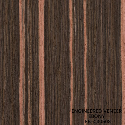 Yapay Ebony Ahşap Finer Dikey Taneler Kırmızı Renk 2200-3100mm Uzunluk Otel Dekorasyonu İçin EB-C1519S / 3036S / 3050S