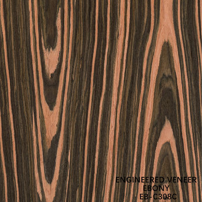 Yeniden Yapılmış Mühendislik Ahşap Finer Crown Cut Ebony 0.15-0.60mm Kalınlığı Araç İç mekanı için