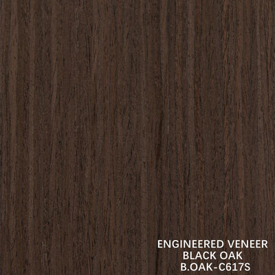 Şık Mühendislik Ahşap Finer Siyah Meşe Düz Taneler Kısım Kısım 1220mm