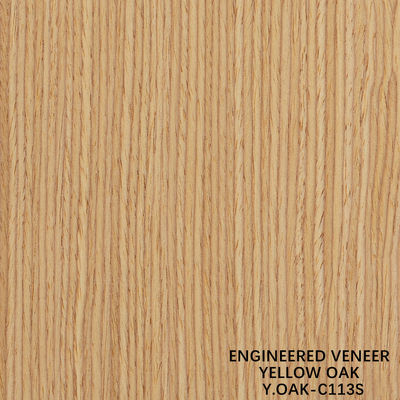 Recon Wood Veneer Sarı meşe Dikey Tahıl Çeyreği Kesim 3050 * 640mm Otel Dekorasyon Kağıdı Geri Çin Üretici