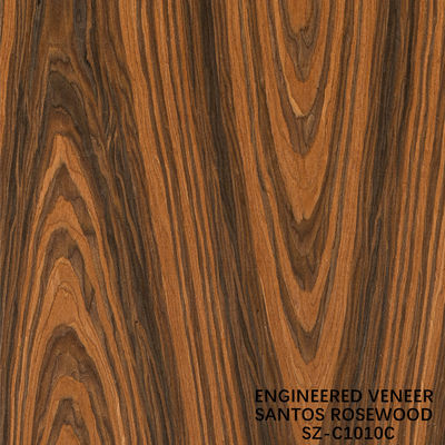 Laminasyonlu Santos Rosewood Ahşap Finer Taç Tanesi Kalınlığı Kişiselleştirilebilir 0.15-1.8mm Kabine Yüzü için