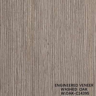 Yeniden Yapılmış Yıkanmış Meşe Ahşabı Fener Dilimleme Teknikleri Dikey Taneler Standart Boyutu 2500*640mm İç mekan dekoratif tahta W.OAK-1439S / 1580S / 1591S