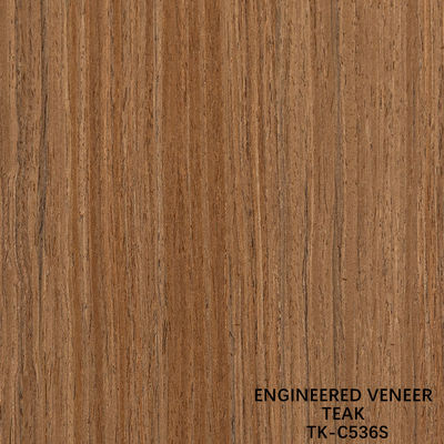 Recon Wood Veneer Of Teak Slice Cut Teknikleri Düz Tanelerle Kapı Yüzü Uzunluk 2850mm