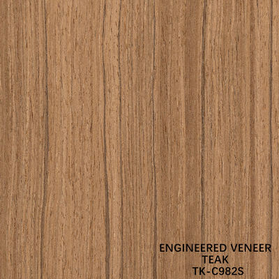 Recon Wood Veneer Of Teak Slice Cut Teknikleri Düz Tanelerle Kapı Yüzü Uzunluk 2850mm
