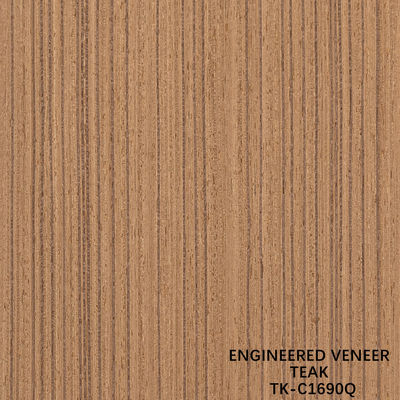 Çeyreği Kesilmiş Mühendislik Teak Finer 2500 * 640mm Normal Boyutlu Hotel Dekorasyonu İçin Düz Taneler