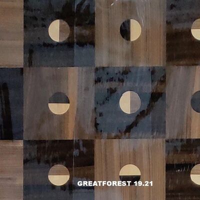 Sanatsal Parket ahşap Veneer Simetrik Kolaj Geometrik Desen Renk Zengini Ahşap Resim 0.55mm