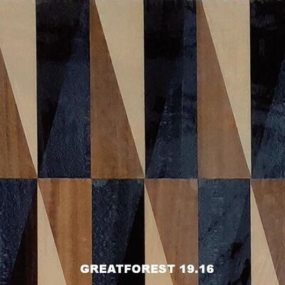 Sanatsal Parket ahşap Veneer Simetrik Kolaj Geometrik Desen Renk Zengini Ahşap Resim 0.55mm