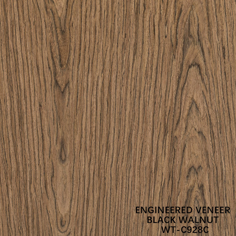 Yeniden Yapılmış Ahşap Finer Ceviz Flat Cut Crown Grain 0.15-0.6mm Kahverengi Kapı için WT-C928C/1158C/1170C/1176C