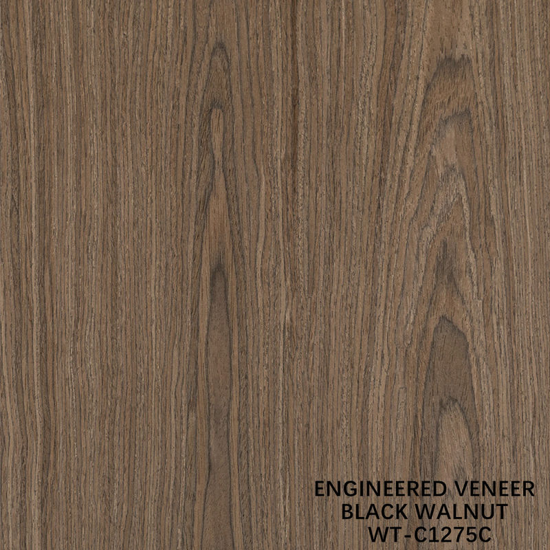 Yapay Doğal Ahşap Finer Crown Cut Walnut Standart Boyut 2500*640 İç mekan dekoratif tahta için