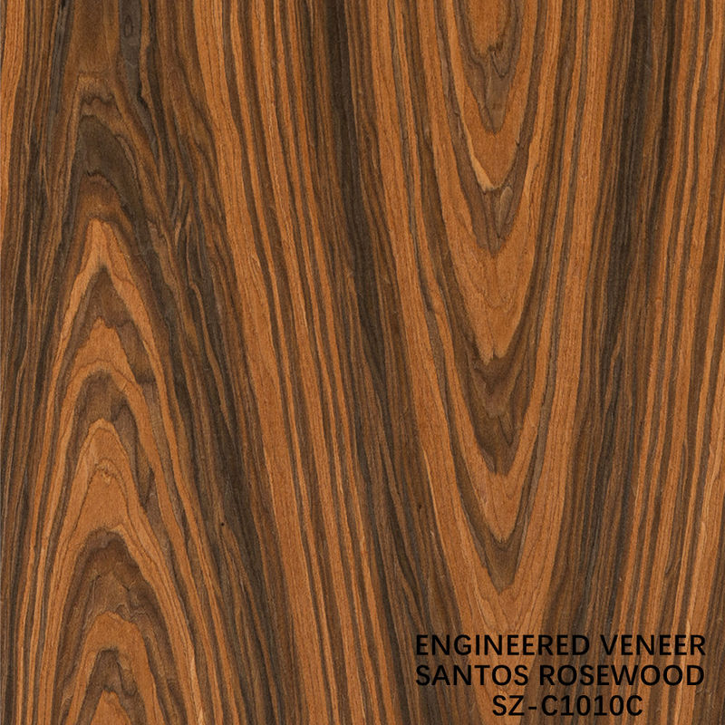 Laminasyonlu Santos Rosewood Ahşap Finer Taç Tanesi Kalınlığı Kişiselleştirilebilir 0.15-1.8mm Kabine Yüzü için