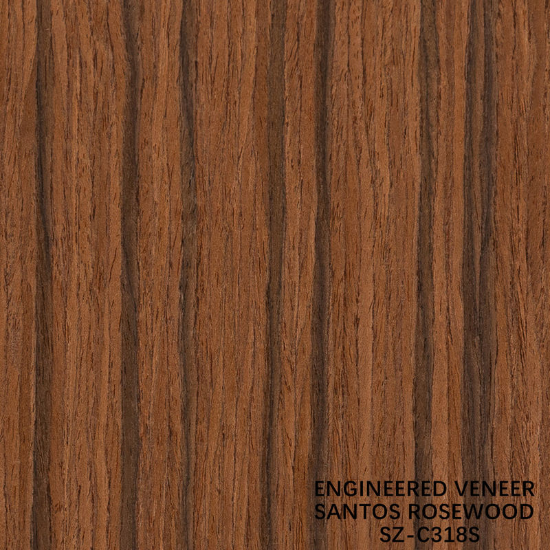 Mühendislik Santos Rosewood Ahşap Finer Standart Boyutu 2500 * 640mm Sınıf A İç Mobilya Yüzü için Çin Üretici