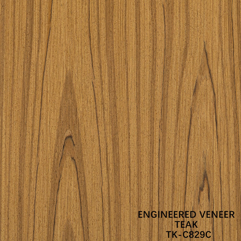 Mühendislik Teak Ağacı Kaplama Levha Yüzeyli Fantezi Panel Taç Damarlı 0.55mm Kalınlıkta Dolap İçin TK-829C/1641C