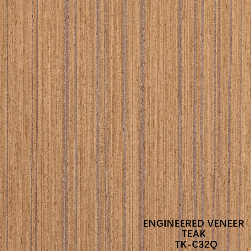 Çeyreği Kesilmiş Mühendislik Teak Finer 2500 * 640mm Normal Boyutlu Hotel Dekorasyonu İçin Düz Taneler