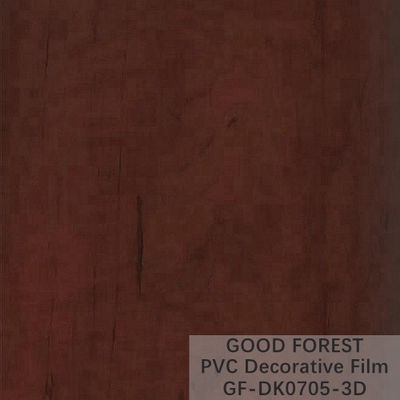 ODM PVC İç Film Kabarcıklı Dekoratif Ahşap Tahıl Kırmızı Renk