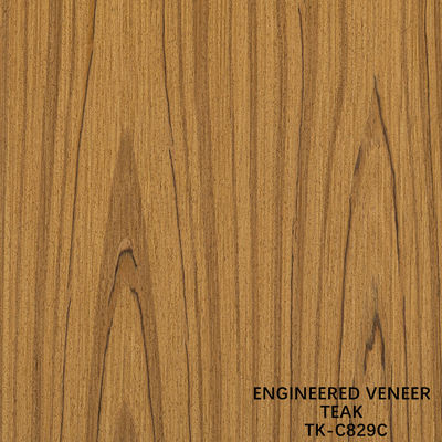 Mühendislik Teak Ağacı Kaplama Levha Yüzeyli Fantezi Panel Taç Damarlı 0.55mm Kalınlıkta Dolap İçin TK-829C/1641C
