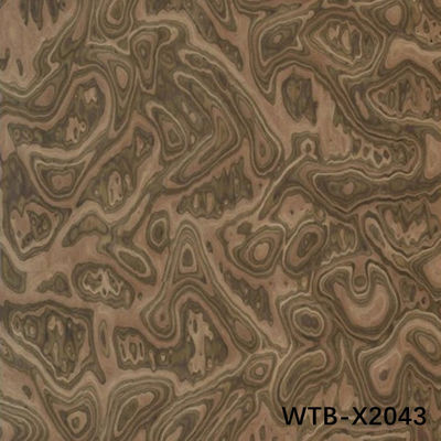 Yeniden Yapılmış Siyah Ceviz Burl Ahşap Finer WTB-X2043 0.15-0.55mm İç Dekoratif Tahta için